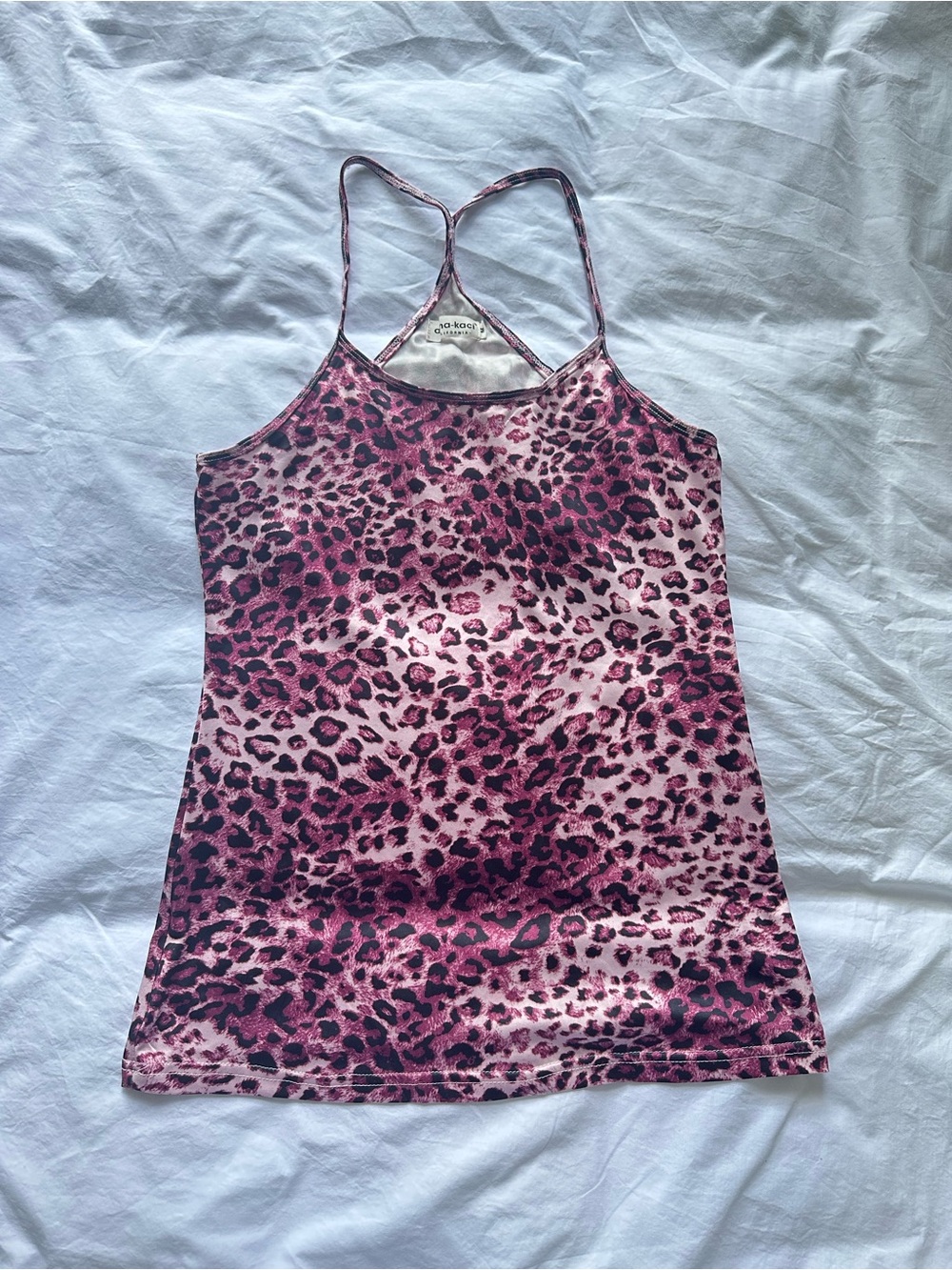 pink leopard print racerback cami tank top 🐆💖